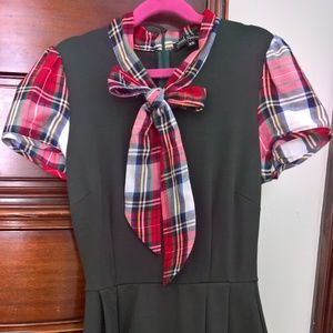 Smak Parlour Empower Hour green red plaid dress